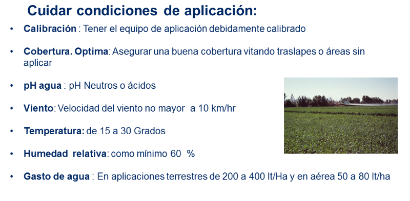 Cuidar condicones de aplicación